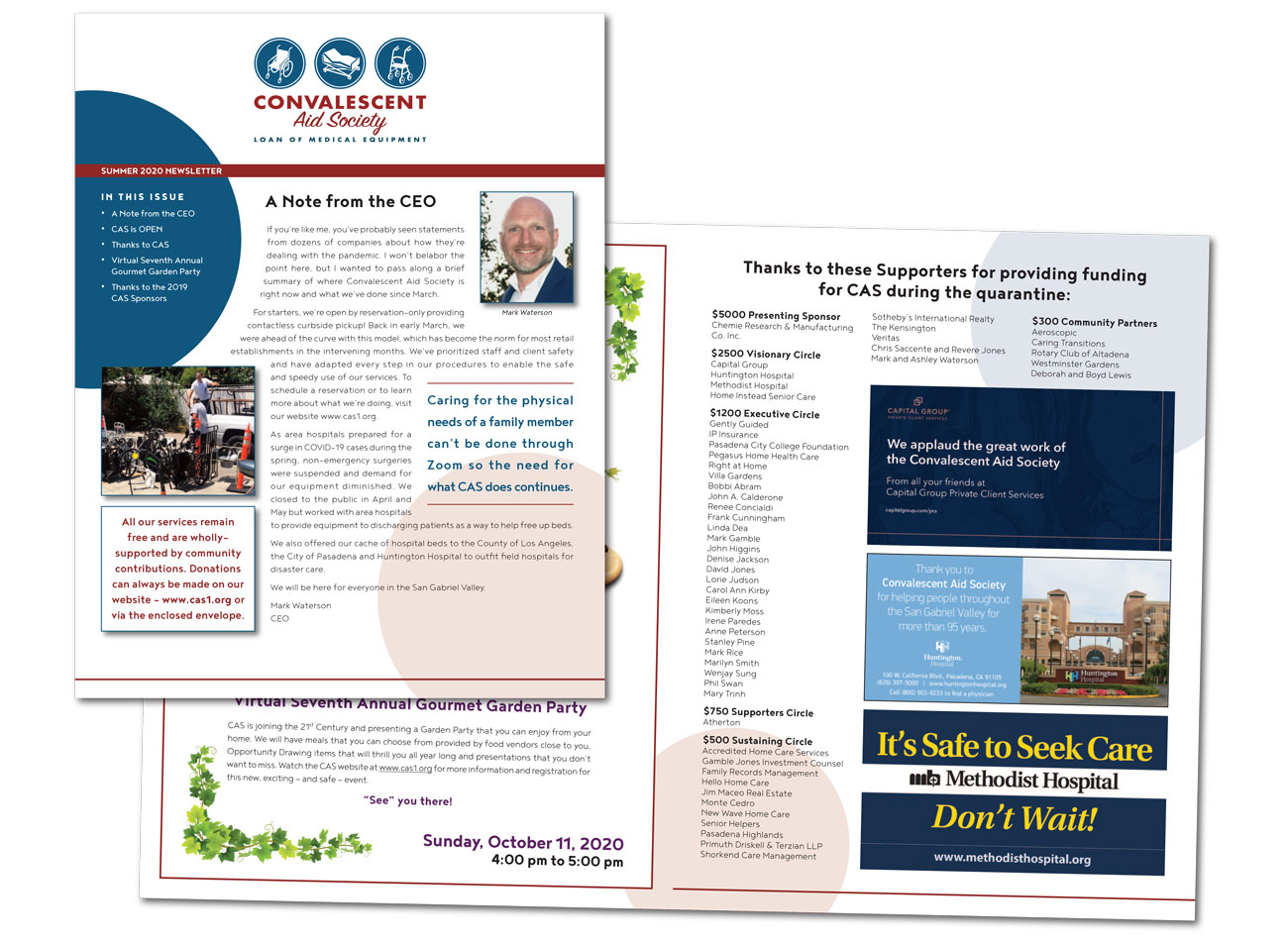 Convalescent Aid Society Newsletter